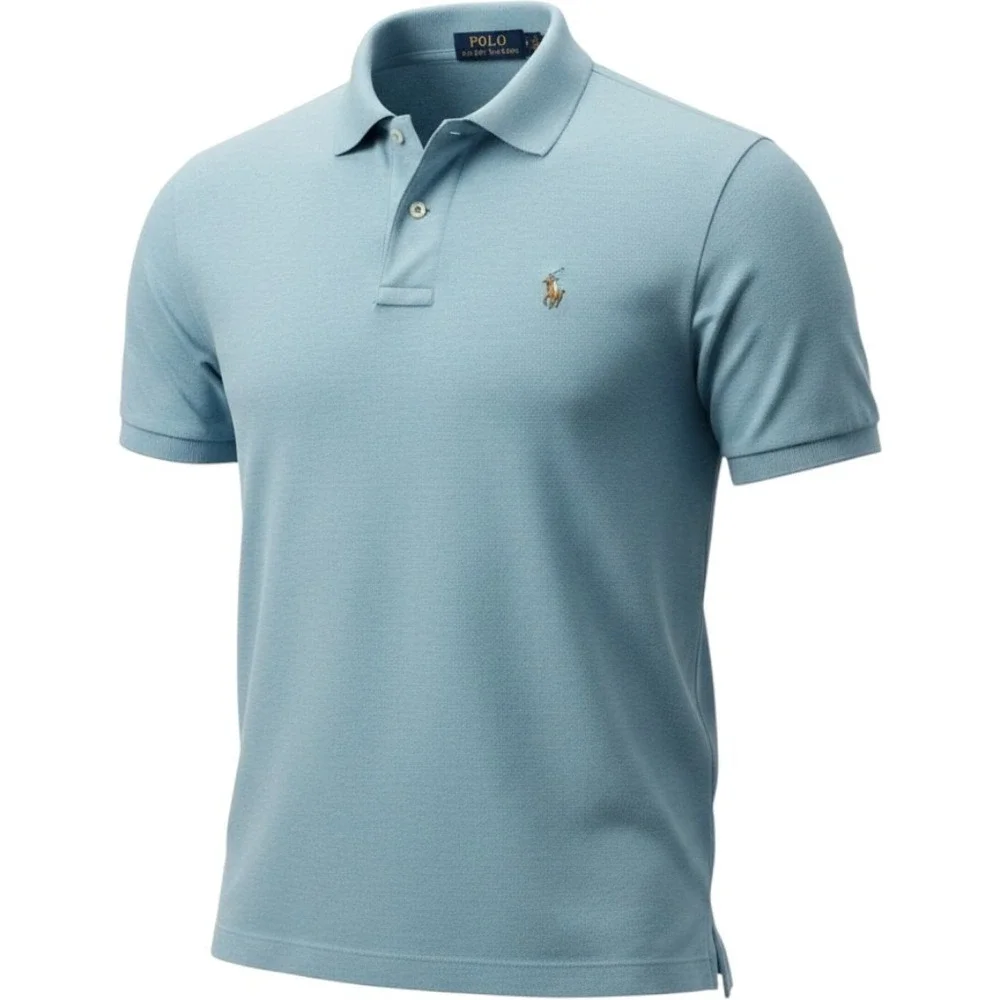 Polo Ralph Lauren Classic Fit Light Aqua Blue Pony Logo Cotton Polo Mens Medium